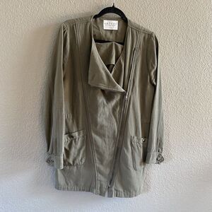 Velvet By Graham Spencer Jacket Womens  Small Green Moto Utility Military Army